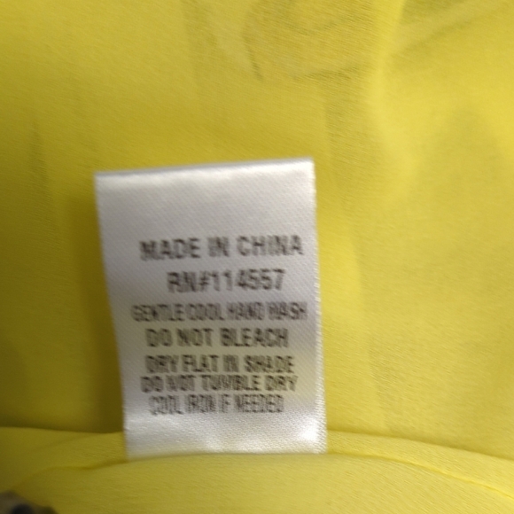 01599 THML Floral Scoop Neck Tiered A Line Midi Dress Yellow Blue S summer boho - Picture 7 of 7